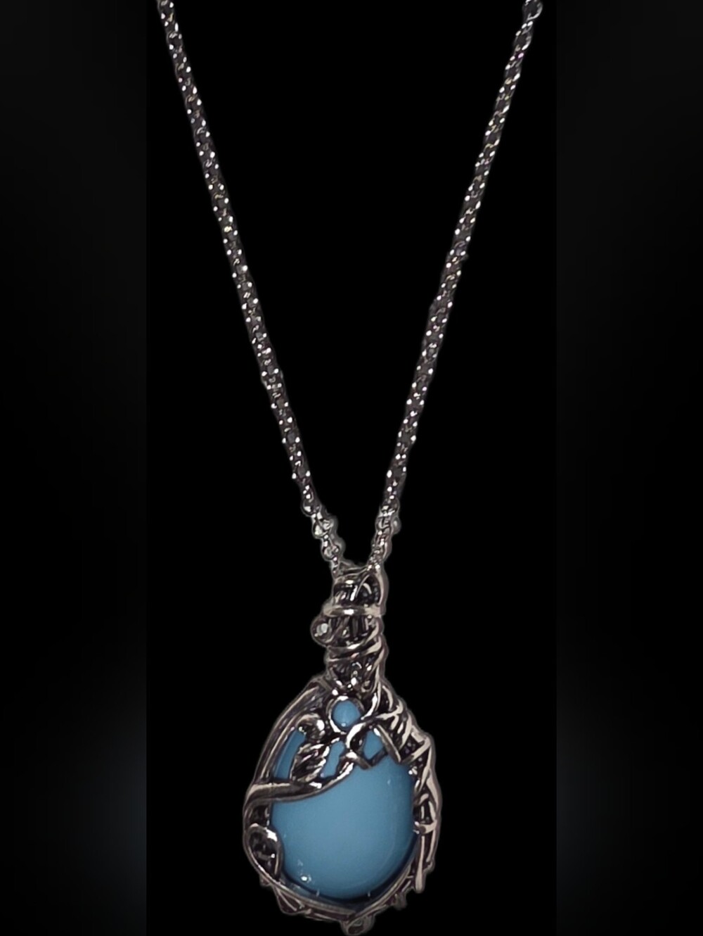 Blue Stone Pendant Necklace